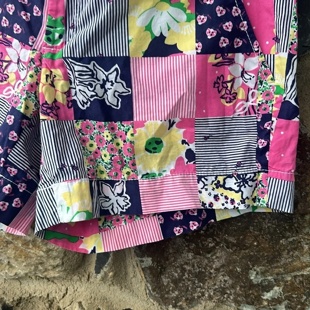 Lilly Pulitzer Patchwork Print Shorts Pink Multi Size 4 – Floral Preppy Classic